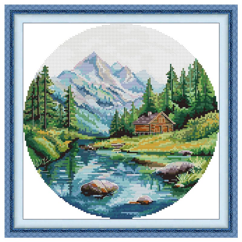 Four seasons pattern counted cross stitch kit diy 11ct 14ct 16ct stamped dmc cross stitch kit embroidery handicrafts