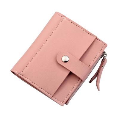 Cartera larga de piel para mujer, cartera con broche para mujer, , cartera para mujer, tarjetero para mujer , bolsillo para mujer y adolescente: Pink 1