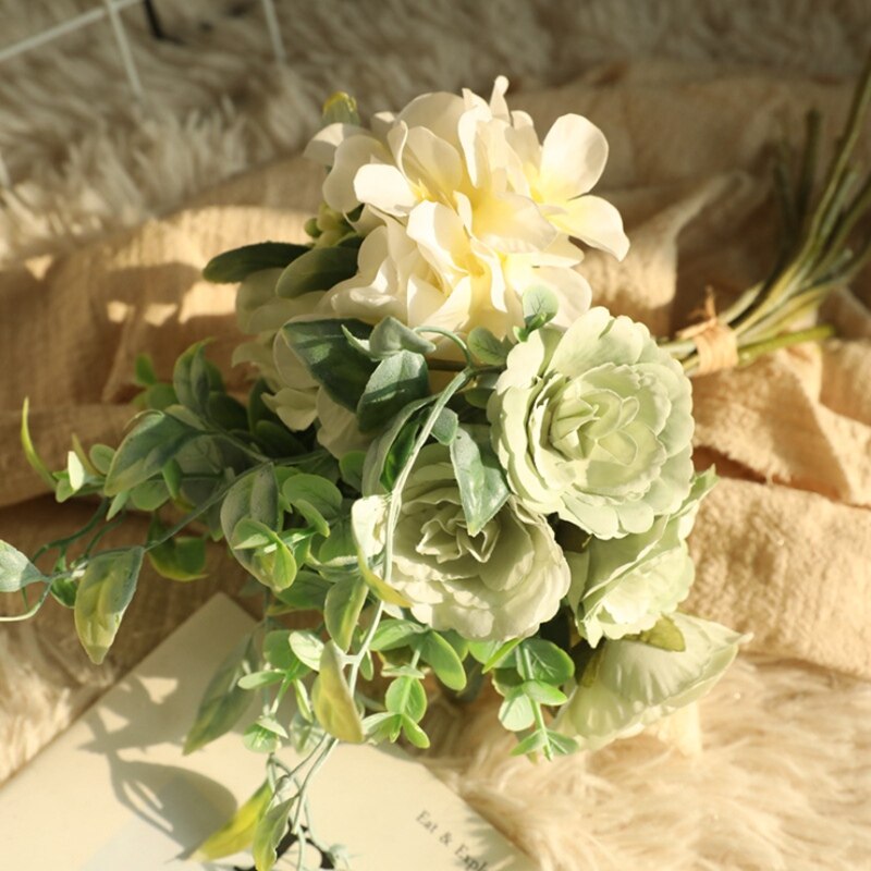 1 bundt kugle krysantemum pæon buket kunstige blomster boligindretning bryllup gør-det-selv jul stue bonsai møbler: 3