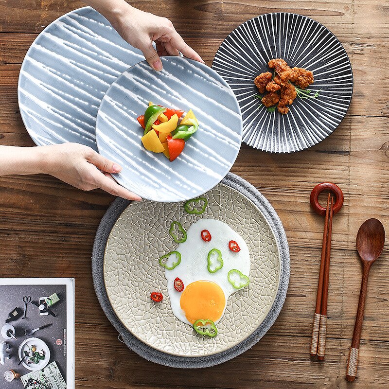 Europese Relief Stijl Diner Platen Eetkamer Plaat Portie Schotel Ronde Plaat Cake Lade Westerse Steak Ronde Lade Keuken Plaat ZH632
