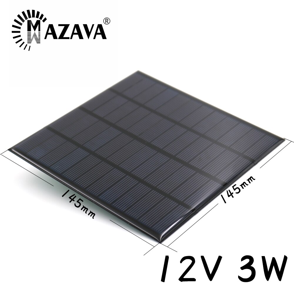 Mini Panel Solar de 250mA, 12V, 3 W, 3 vatios, células solares, bricolaje para luz, teléfono móvil, juguetes, cargadores portátiles, Educación D I Y de