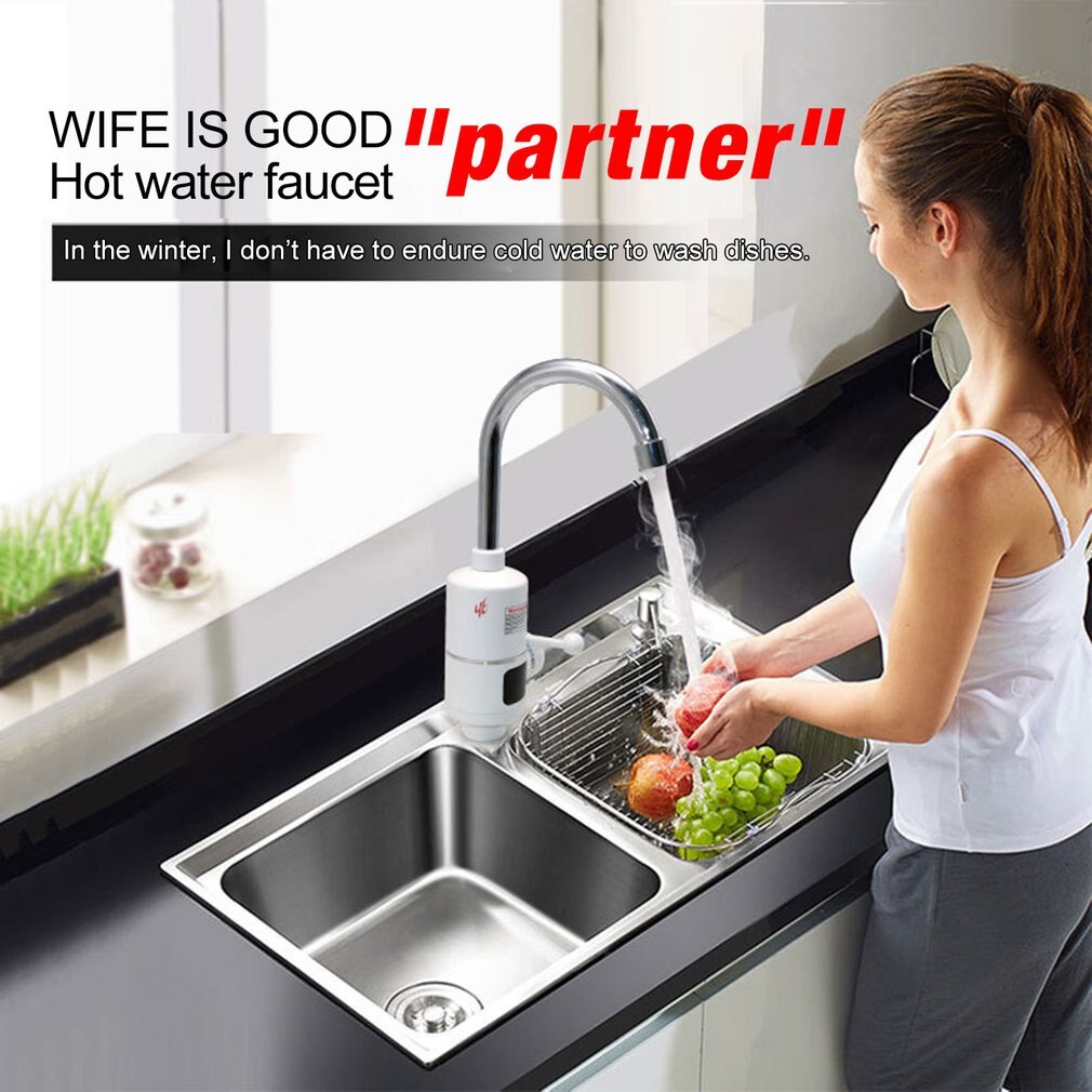 Electric Kitchen Water Heater Tap Instant Water Faucet Heater Cold Heating Faucet Tankless Instantaneous Water Heater