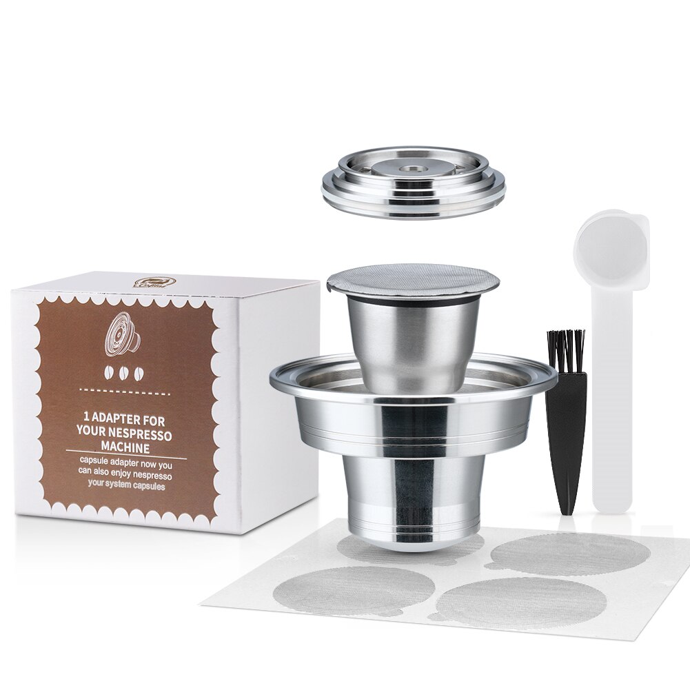 Edelstahl Adapter Konverter Für Nespresso Vertuoline Beville/Plus Maschine wiederverwendbar Kaffee Kapsel Transfer: 1A1C50lids