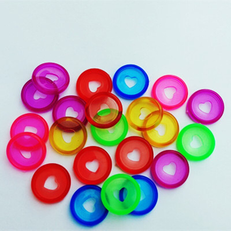 24Mm 100Pcs Office Leren Binding Levert Diy Losbladige Binding Ring 360 Graden Binding Gesp Kleur Disc liefde Gesp: Color mixing