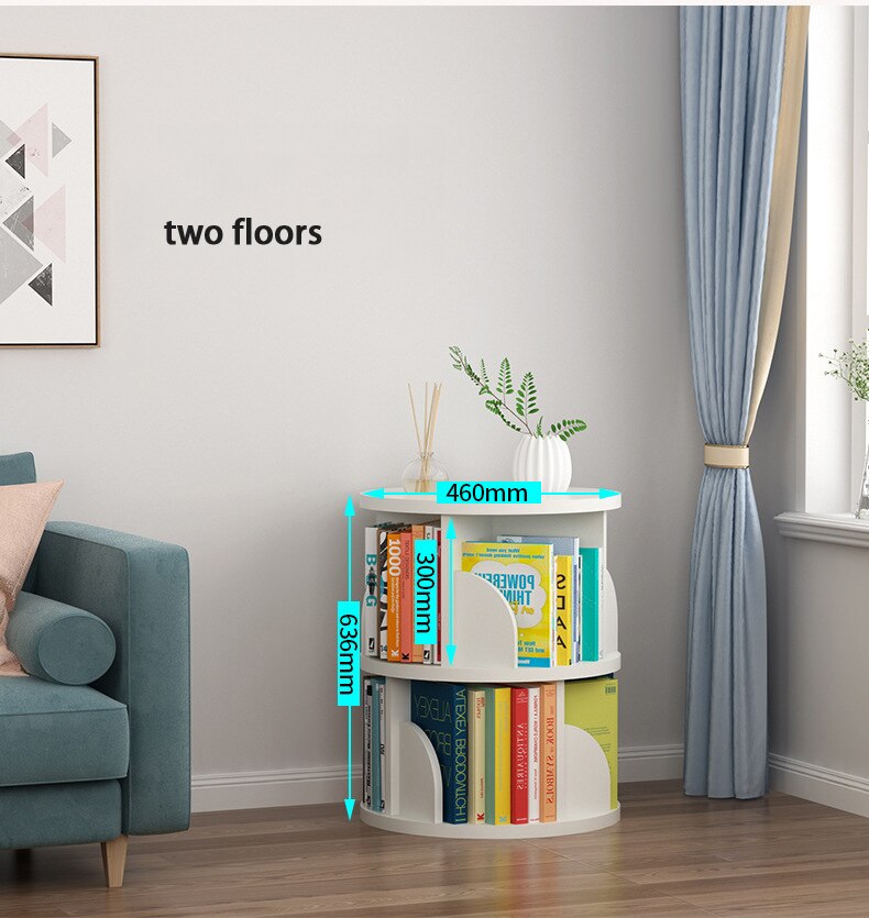 Dobbeltlag 360 ° roterende bogreol opbevaringsholder til børnenes billedbogshylde vaskbar uden og formaldehyd