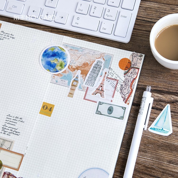 One Person Travel Decorative Stickers Adhesive Stickers DIY Decoration Diary Stationery Stickers Children