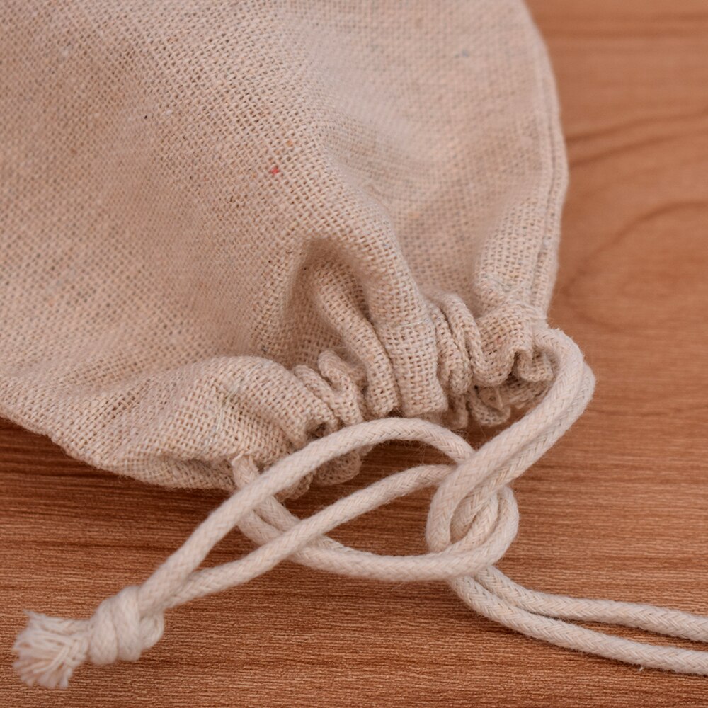 1Pc Cotton Fabric Drawstring Storage Bag Food Underwear Socks Jewelry Organizer Kitchen Environmental Flour Rice Holder