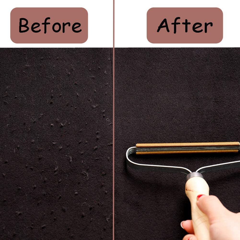 Portable Lint Ball Remover for Clothes Power Free Fluff Removing Roller Fuzz Fabric Shaver Reusable Travel Wood Lint Roller Tool