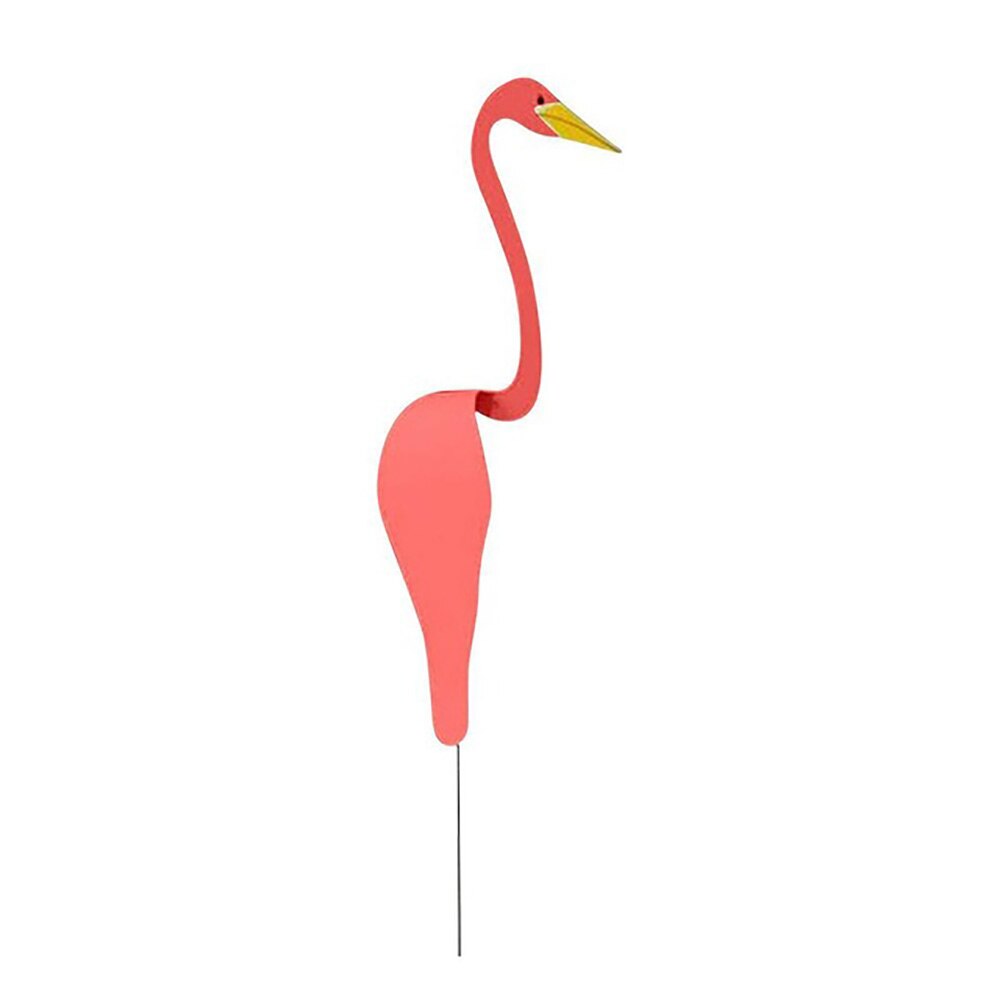 Flamingo Swirling Bird Metal Dynamic Decorative White Duck Spin The Breeze Lawn Art Ornaments Home Garden Decoration: Red
