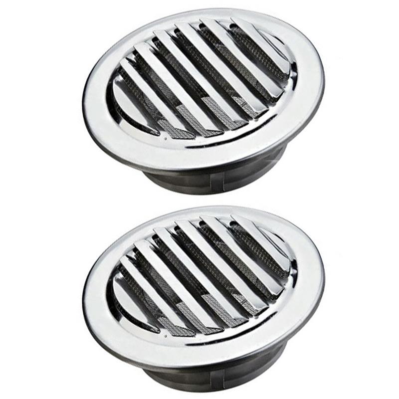 100mm Silver Stainless Steel Ventilation Grille Round Air Grille with Flange Insect Protection