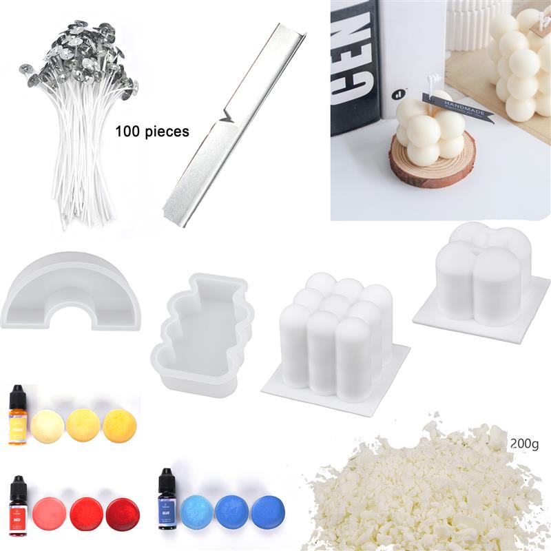 1 Set Candle Making Kit Wicks Sticker DIY Candle Fixator Craft Tools DIY Handmade Candle Set With Cotton Core Holder: 03
