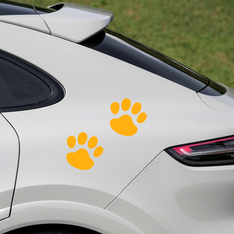 2 Stuks Auto Sticker Leuke Puppy Klauwen Reflecterende Decoratieve Sticker Voor Lada Vesta Niva Kalina Priora Granta Largus Vaz Auto styling