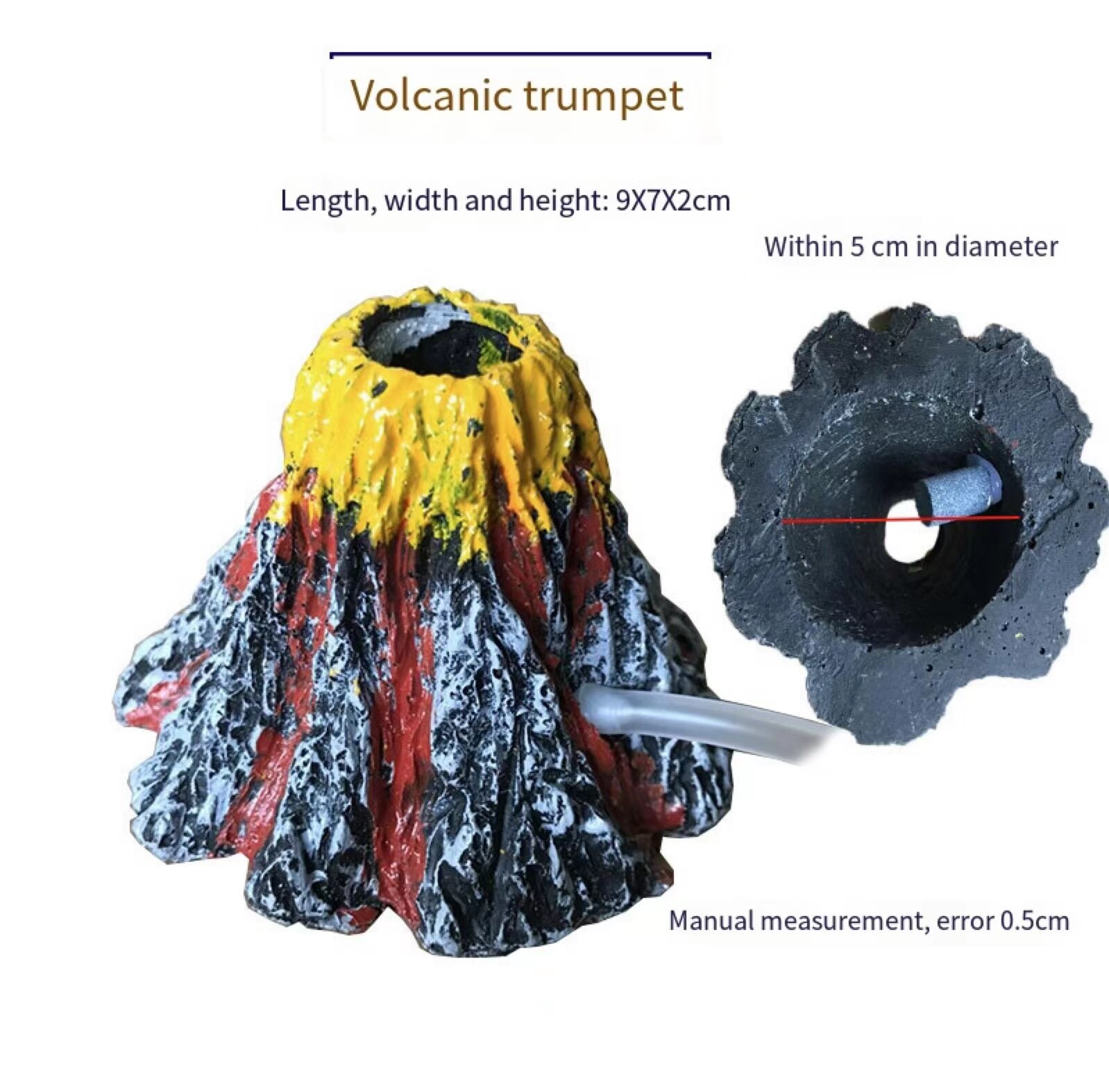 Aquarium Vulkaan Waskolf Decoraties Vulkaan Ornament Kit Met Led Spotlight Aquarium