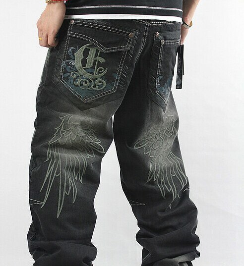 Heren Baggy Jeans Mannen Wijde Pijpen Denim Broek Hip Hop Mode Borduren Skateboarder Jeans