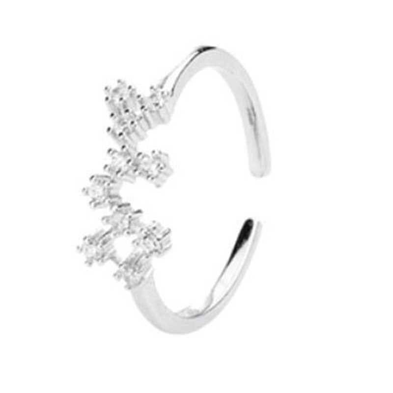 925 prata esterlina pino feminino estilo fresco e simples incrustado com pedra preciosa 12 constelações único anel: Sagittarius