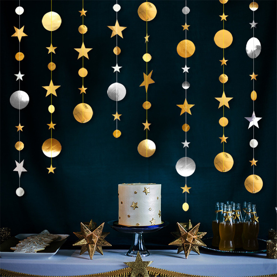 Creatieve 4M Star Disc Guirlande Decoratie Kamer Party Shiny Sequin Decoratie