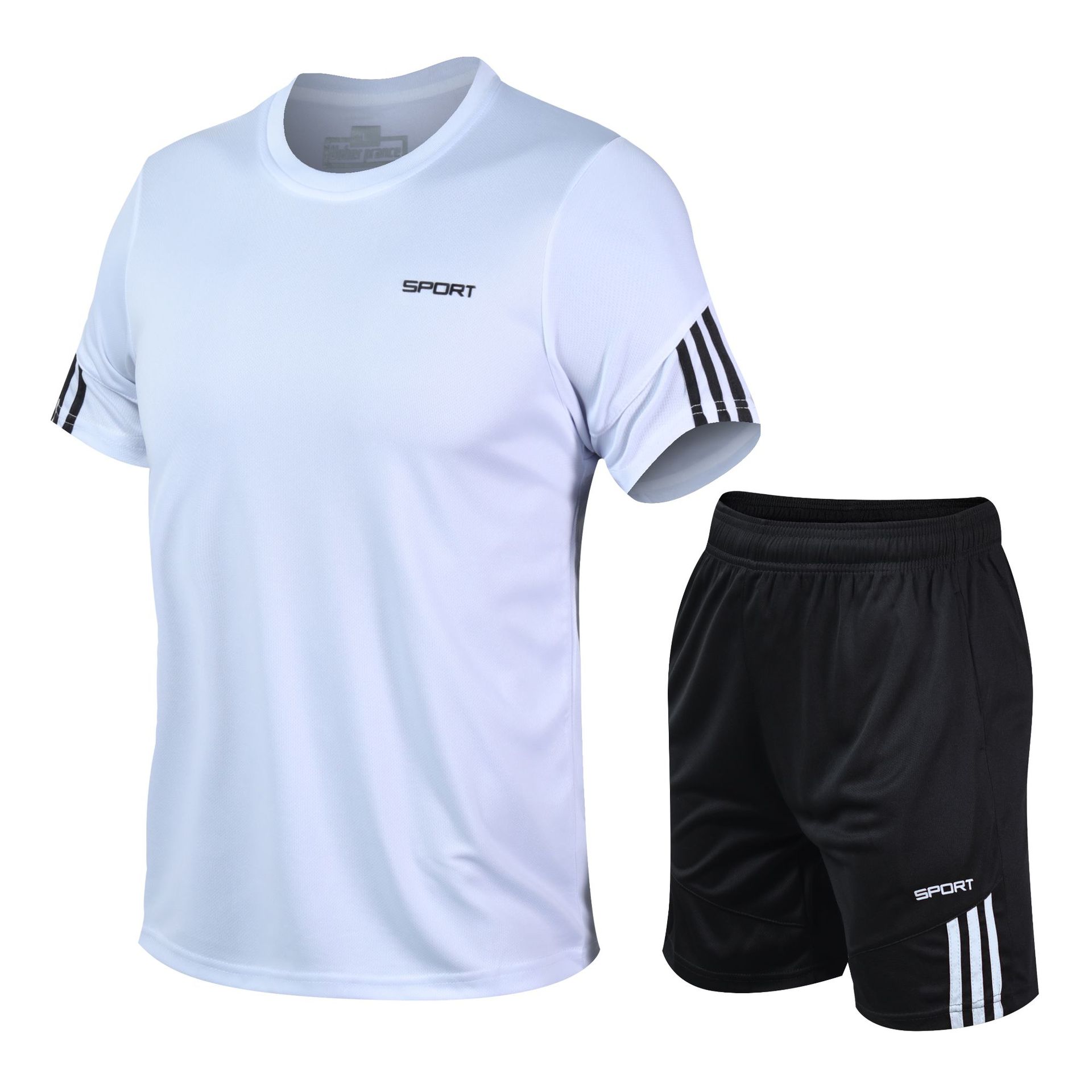 Sports suit men's summer running clothes gym training quick-drying leisure outdoor clothes for middle-aged and elderly people