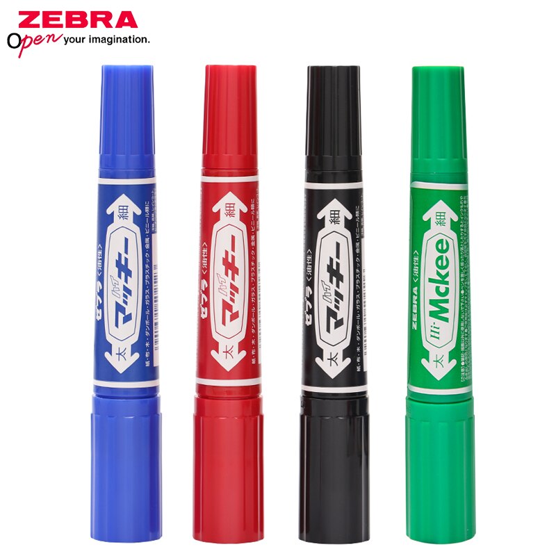 6 Pcs/Lot Zebra MO-150-MC Hi-Mckee Oil-Based Marker 1.5-2.0MM &amp; 6.0MM Dual Tip Marker Pens Office School Supplies
