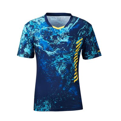 KAWASAKI hombres Camisetas manga corta secado rápido 100% poliéster tenis camisas transpirable ropa deportiva para hombre ST-S1104: ST-S1104 Blue / XXXL