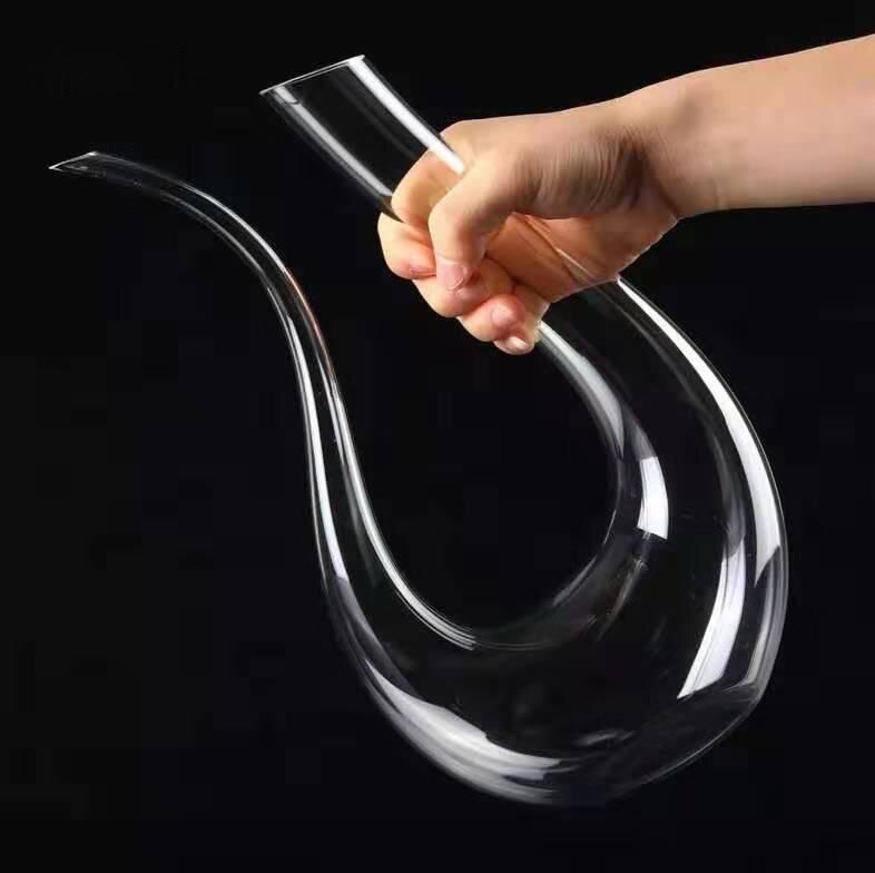 Crystal U-shaped 1500ml Wine Decanter Harp Swan Decanter Wine Separator Clear Wine Aerator Glass Wine Decanter Bottle