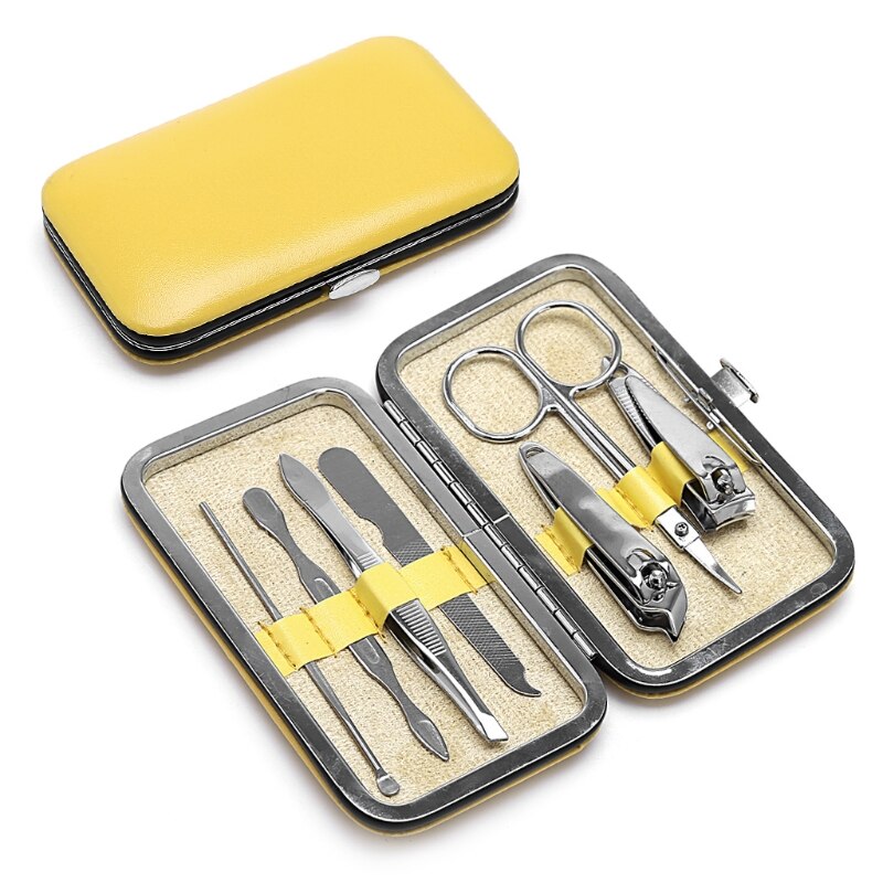 Offre spéciale 7 pièces ensemble de manucure soins des ongles coupe-ciseaux voyage Kits de toilettage
