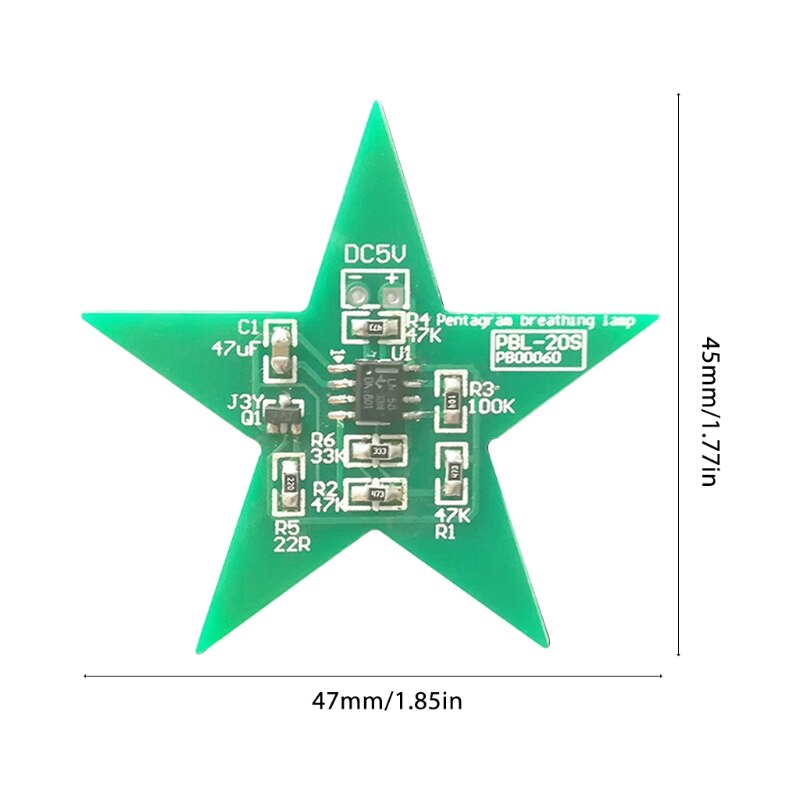 DIY Kit Five-Pointed Star Breathing Light Gradient LED Light for Soldering Red 090F
