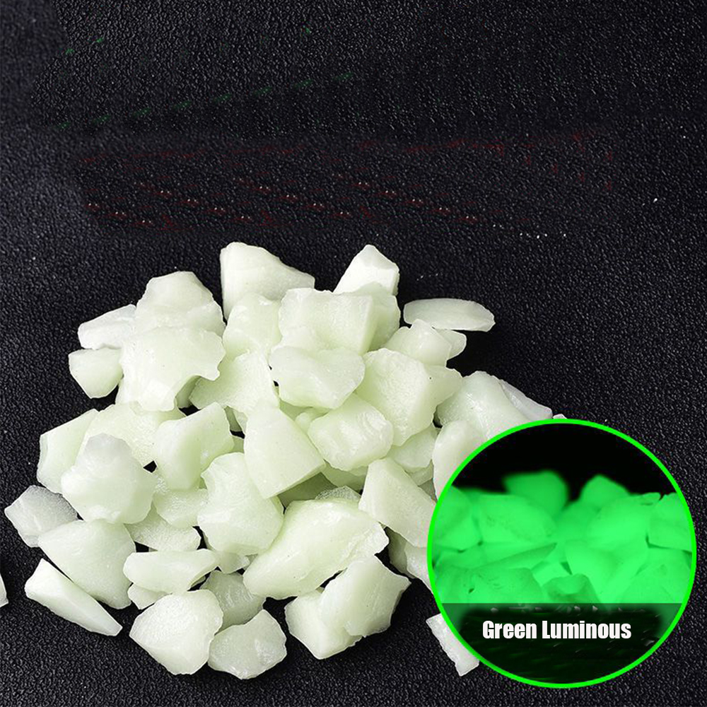 Pierres lumineuses fluorescentes, gravier brille dans la nuit, décoration de cour, pavage de jardin, pelouse en pot, ornement d&#39;aquarium: 50g / Green Luminous