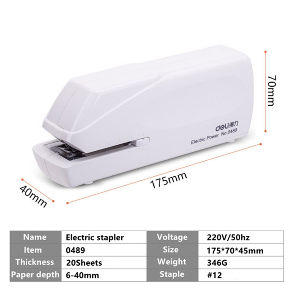 Deli Electric Stapler Machine Rechargeable Battery Automatic Electric Stapler Stationery Office Accessories School