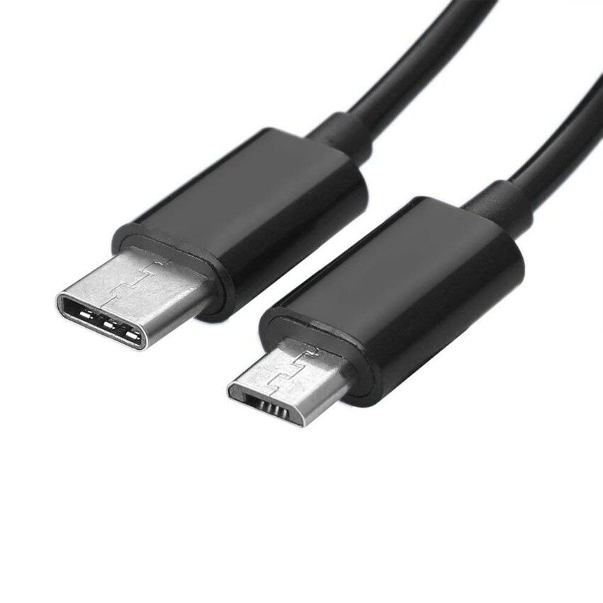 Cable en espiral Micro USB de 5 pines a USB 3,1 tipo C, Cable de datos y resorte de carga (3M)