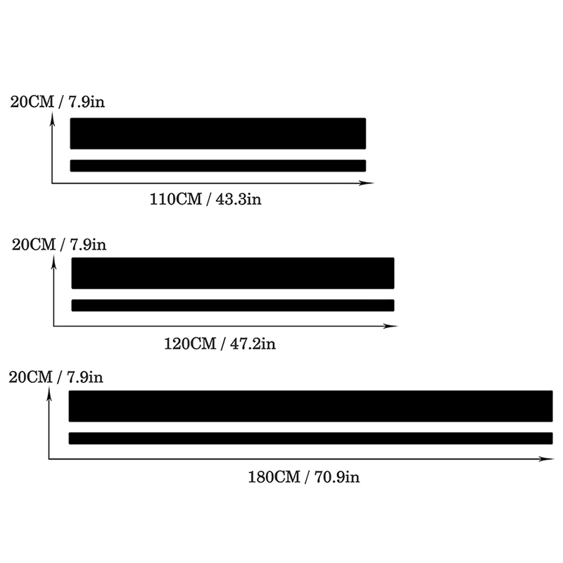 3pcs Car Body Long Stripe Sticker Car Hood Roof Tailgate Decorative Sticker Diy Car Body Sticker Suitable For All Cars