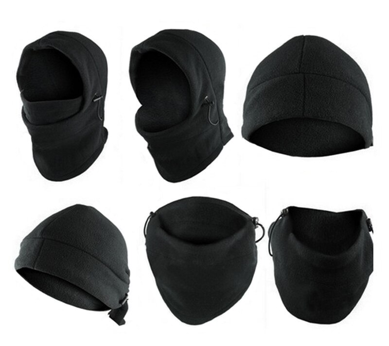 6 in 1 Neck Balaclava Winter Face Hat Fleece Hood Ski Mask Warm Helmet Clothing Accessories INS 2T5T$$
