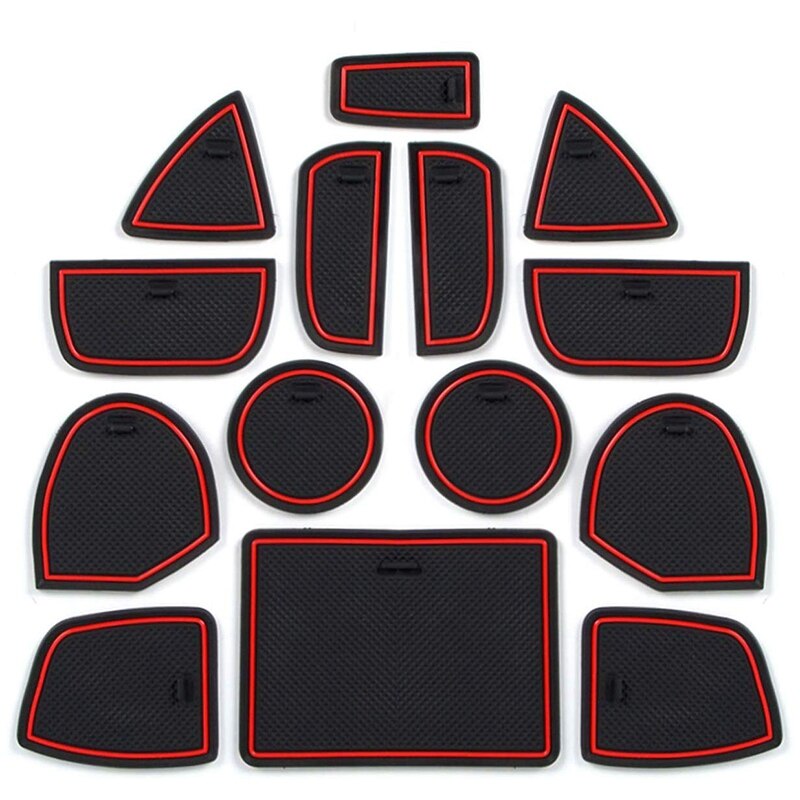 14PC-Set Auto Slot Mat Cup Coaster Pad Antislip Voor Grand Cherokee
