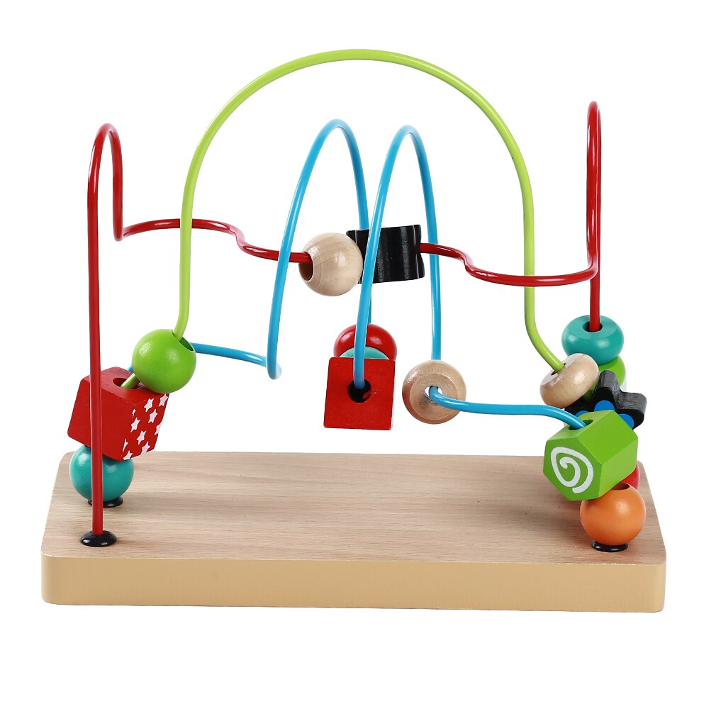 Wooden Print Round Beads Toys Counting Circles Bea Vicedeal