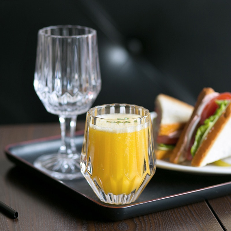 retro-stil blyfri krystallkopper whiskykopper krystallskulptur juice glassbeger vinglass krystallinngravert fargekopper
