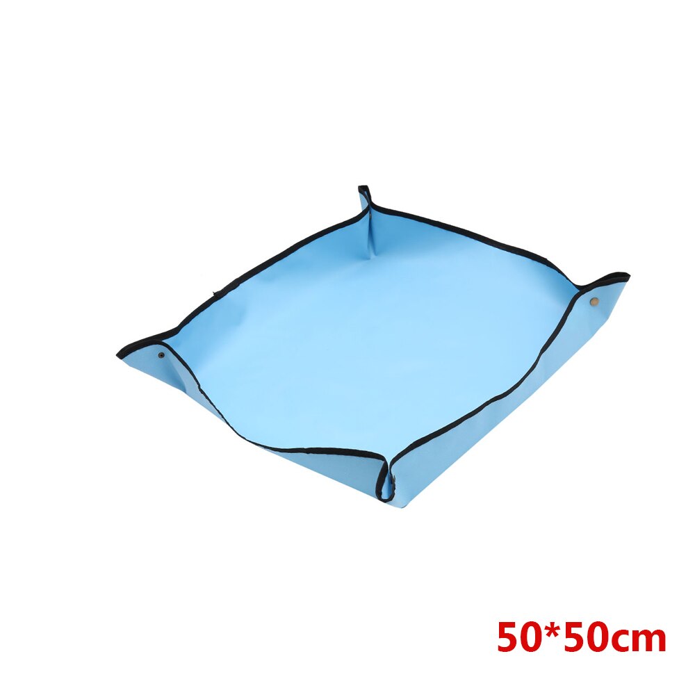 Waterproof Plant Repotting Soil Change Gardening Mat Planting Mat Succulent Transplanting Pad Waterproof Flower Mat Garden Mat: Blue 50x50cm