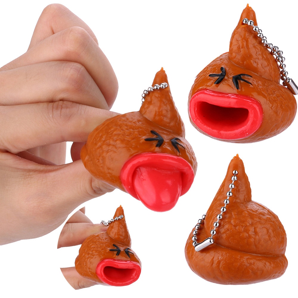 Grappige Kak Sleutelhangers Emoticon Toy Out Tongen Leuke Kleine Tricky Prank Antistress Speelgoed Voor Kinderen Of Kinderen