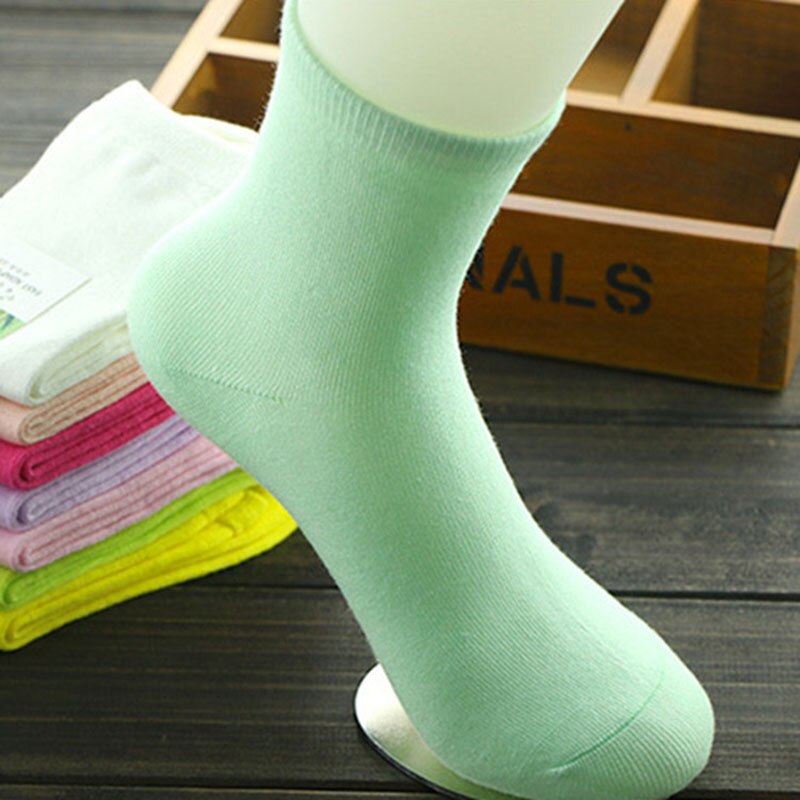 3 Pairs/Lot Women Bamboo Fiber Crew Socks Female Spring Autumn Soft Breathable Solid Candy Color Polka Dot Casual Socks