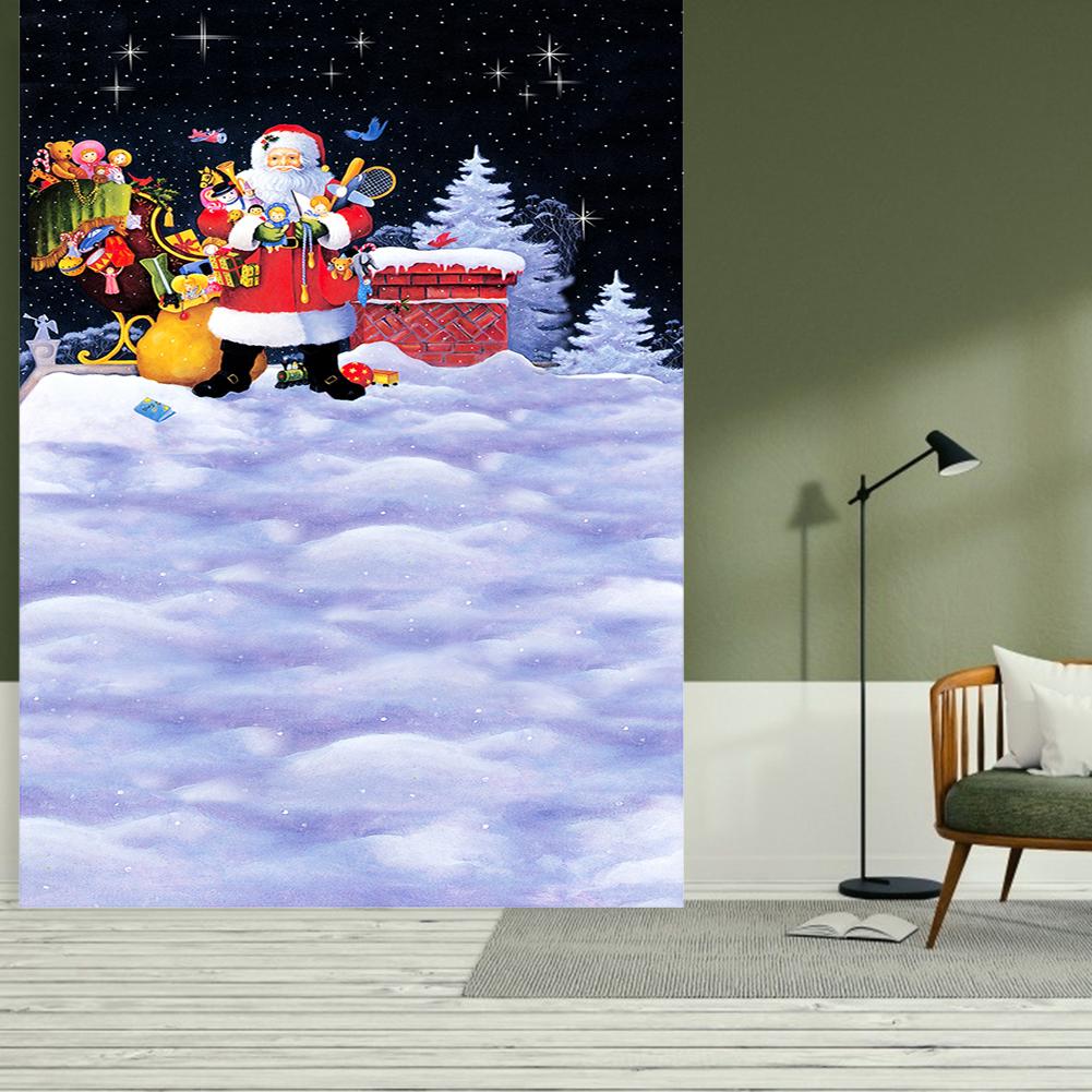 Durable Christmas Background Cloth Happy Year Photos Studio Snow Tree Backdrops Decoration Accessories 0.9X1.5m