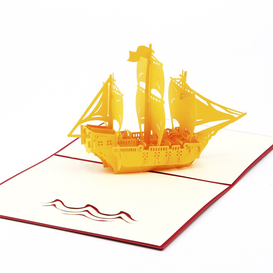 1 stk bon voyage bulk postkort 3d hilsen pop up kirigami kort brugerdefineret håndværk papir tillykke med fødselsdagen ønsker bryllupsfest