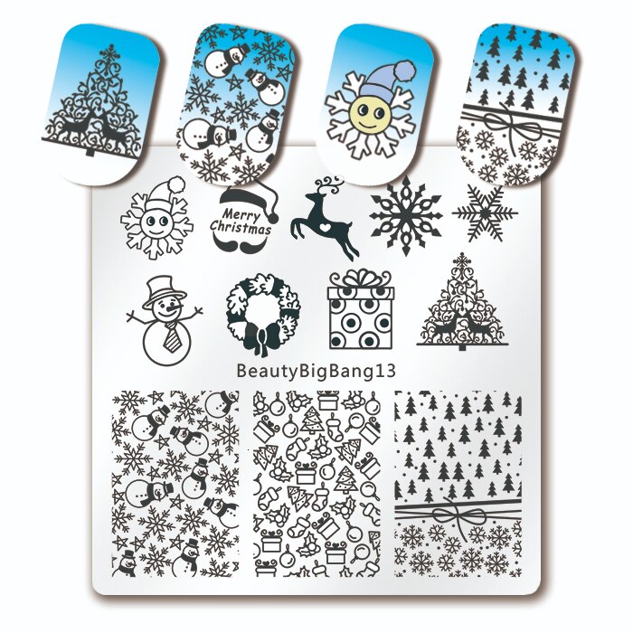 Beauty BigBang Nail Stamping Plates Nature Flower Butterfly Bird Theme Image Stainless Steel Nail Art Stamping Template XL-095: BBB13