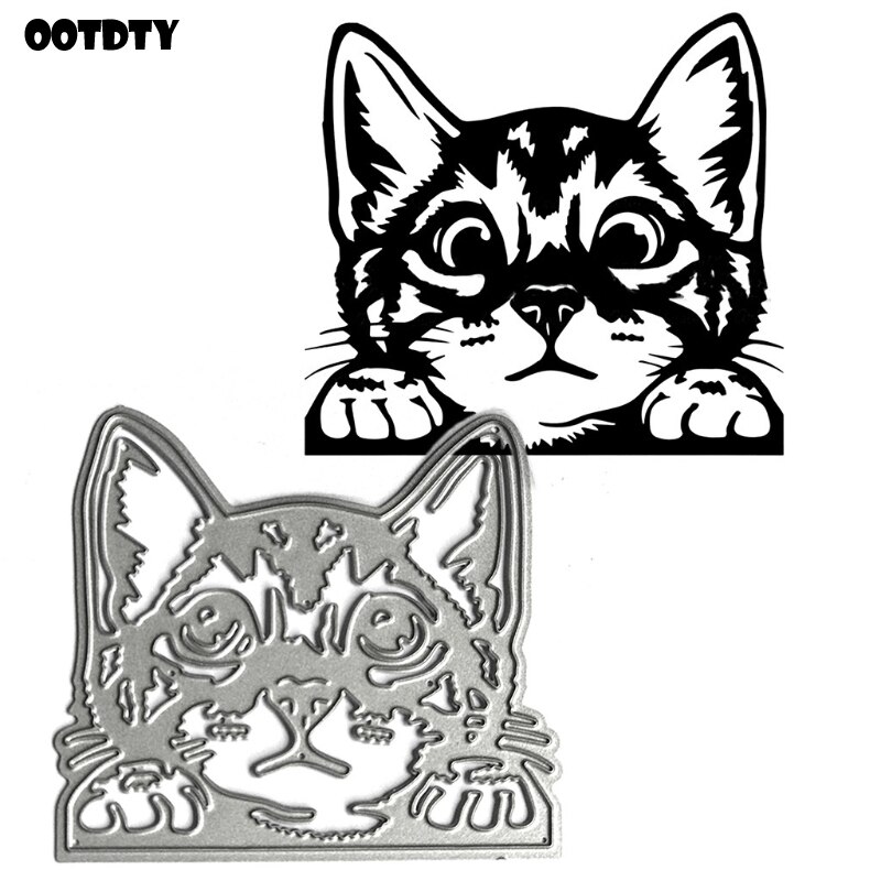 Lying Cat Metal Cutting Dies Stencil Scrapbooking DIY Album Stamp Paper Card Embossing Decor Craft Dies for