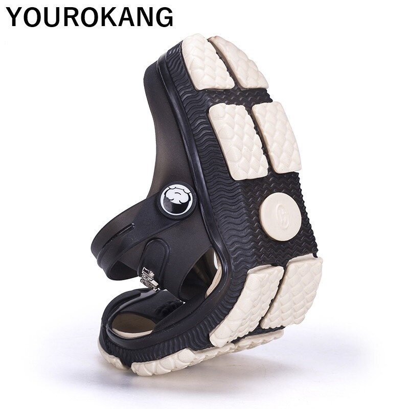 Sommar herrflip flops plast tofflor för män platta träskor slip-on trädgårdsskor snabbtorkande man sandaler stor storlek strandskor