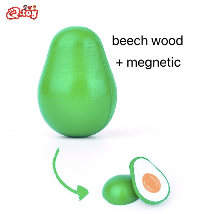 Montessori Educational Toy wooden kitchen toy fruit cutting avocado cut fruit toy house food toy Pretend Play Toy Christmas