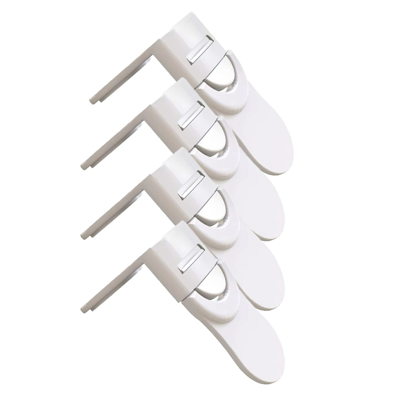 Serratura per cassetto di sicurezza per bambini Serrature per cassetti per armadietti a mano anti-pizzicamento Fibbia di sicurezza bianca in plastica per protezione dei bambini: Rosso