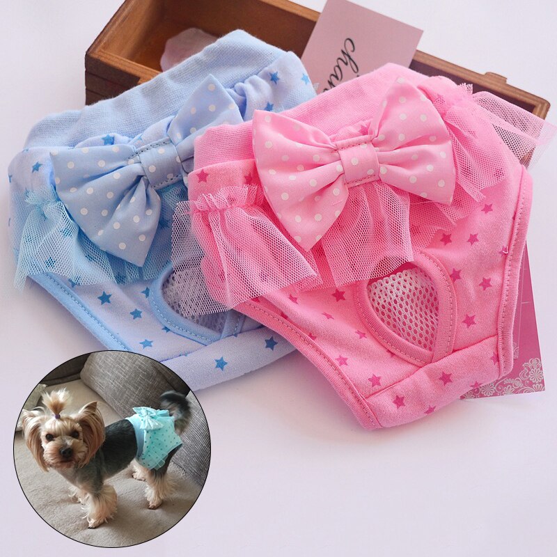 Couche-culotte lavable en coton pour animaux domestiques, sous-vêtement menstruel pour chiens, culottes hygiéniques physiologiques, fournitures pour animaux domestiques