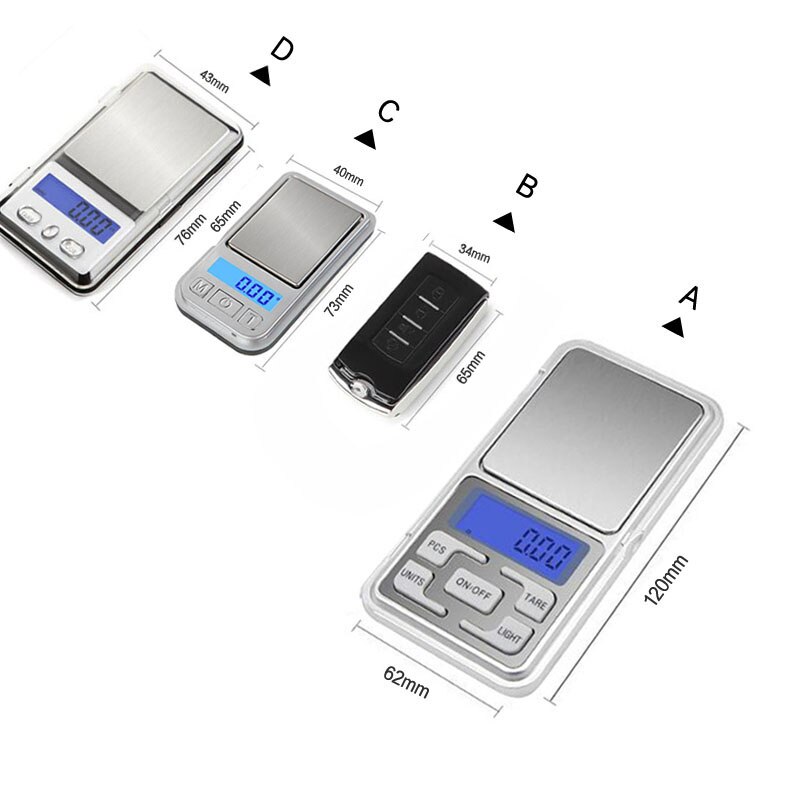 Portable Mini Digital Pocket Scales 500g 200g 100g 0.01g Jewelry Palm Scale Gram Balance Weight Electronic Kitchen Scales