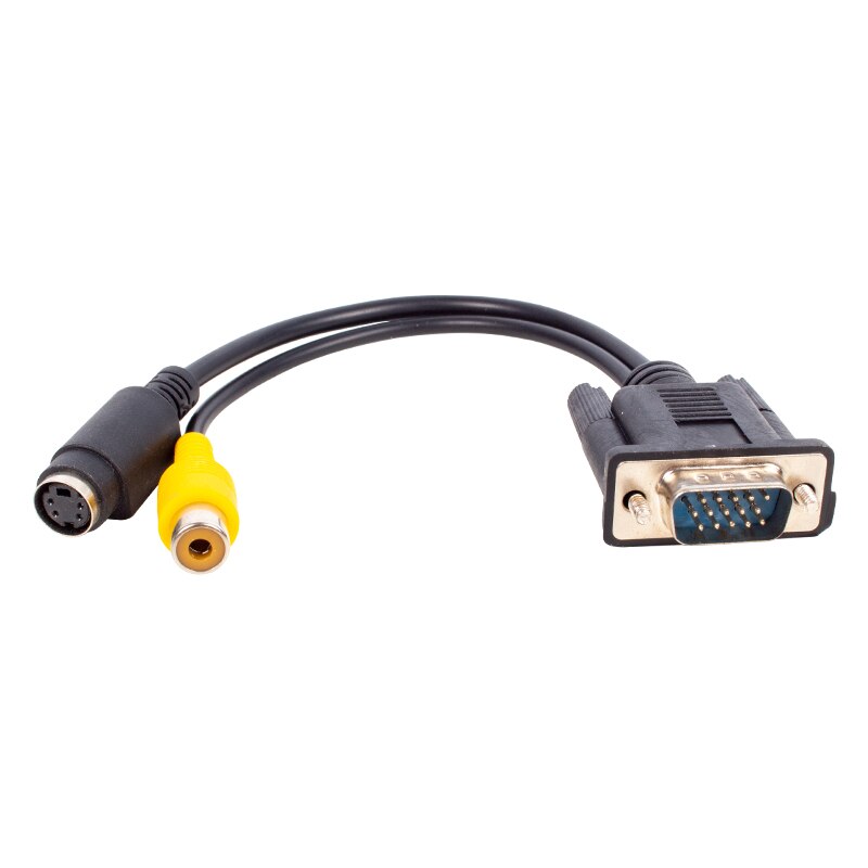 VGA 15 PINOUTS MALE/1 RCA female + MINI DIN FEMALE 10 CM CABLE