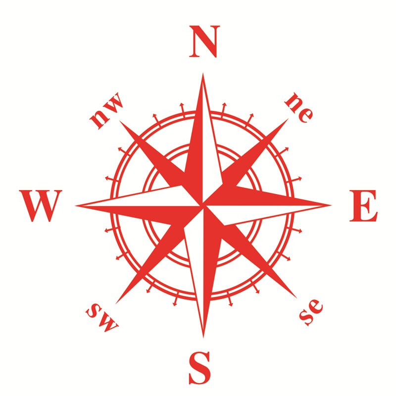 50cm*50cm Car Compass Totem Sticker Art Vinyl Compass Car Stickers and Decals Hood Sticker Cover Body Applique