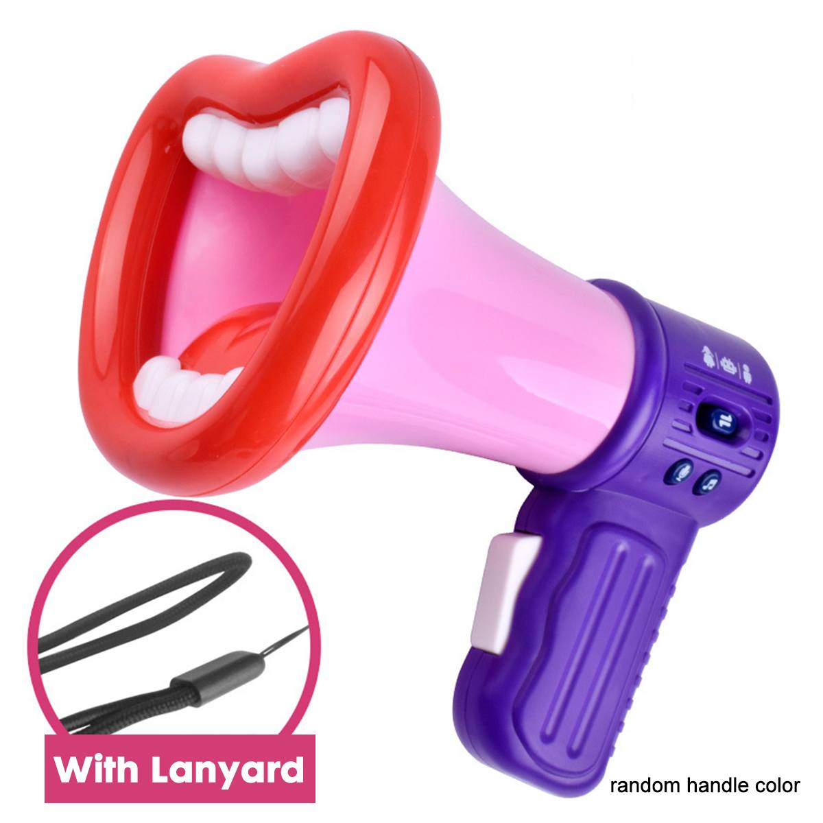 Mégaphone Portable pliable haut-parleur amplificateur enregistreur Bullhorn changeur de voix avec fonction de mégaphone drôle Handhe: Rouge