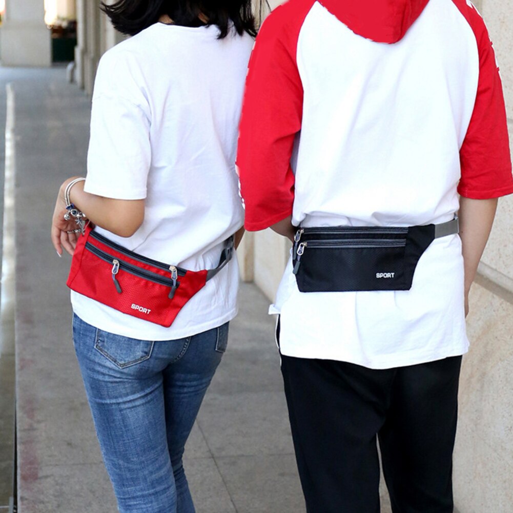 Running Waist Bag Outdoor Sports Jogging Fanny Phone Holder Belt Pack Canvas Men Women Phone Key Zipper Fitness Cycling Pouch